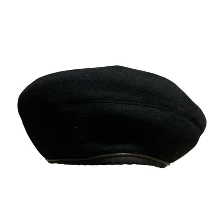 Hermes Serie Hardware 100% Cashmere Beret Hat Size 57 Black Ladies Used