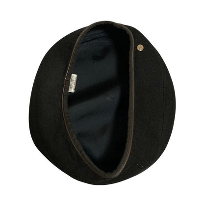 Hermes Serie Hardware 100% Cashmere Beret Hat Size 57 Black Ladies Used