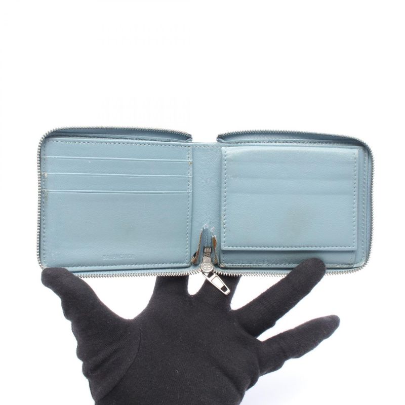 Balenciaga Round Wallet Essential Small Wallet Leather Round Zipper Wallet