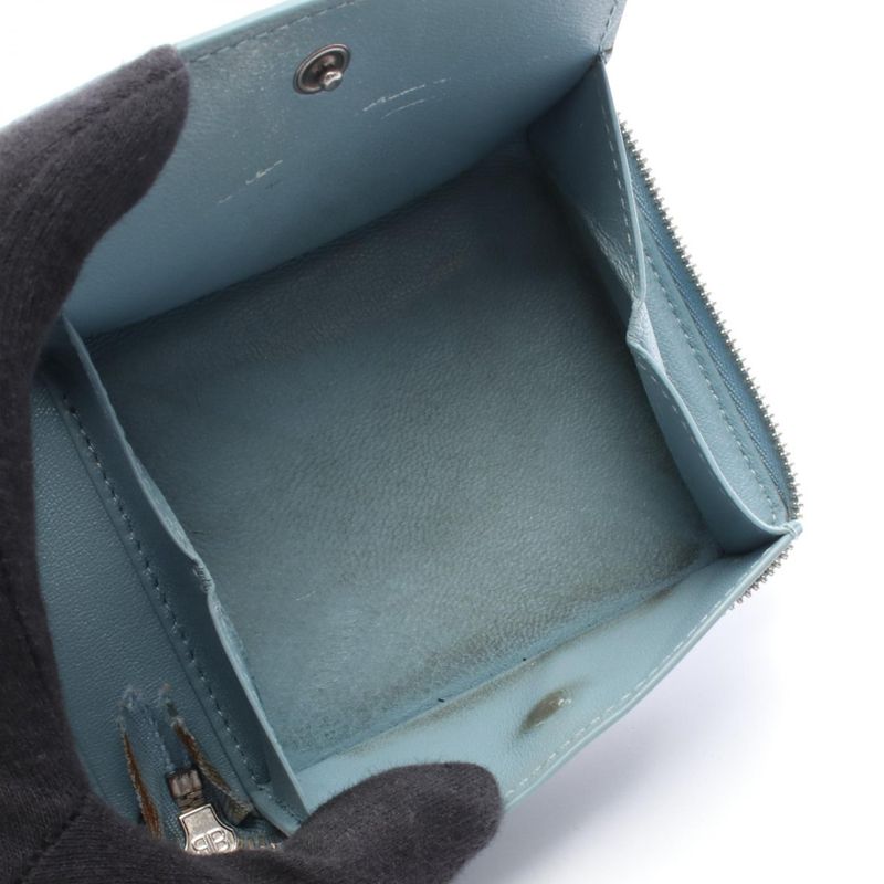 Balenciaga Round Wallet Essential Small Wallet Leather Round Zipper Wallet