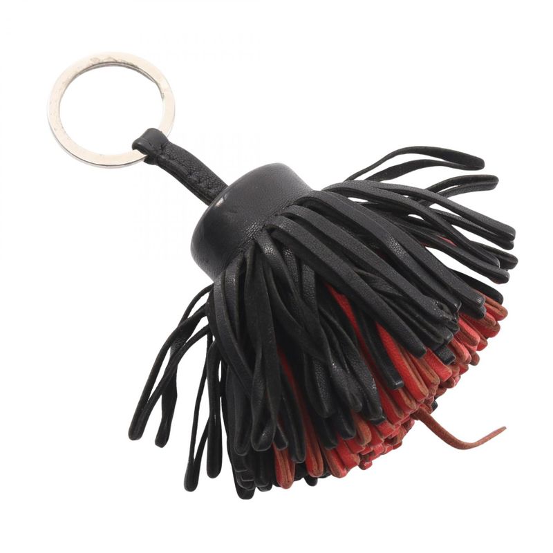 Hermes Key Holder Carmen Black Red Leather Carmen Ladies Used B