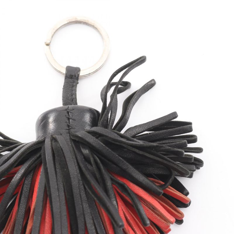 Hermes Key Holder Carmen Black Red Leather Carmen Ladies Used B