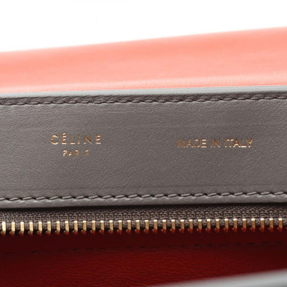 Celine Handbag Trapeze Medium Black Gray Orange Leather Suede Trapeze Medium