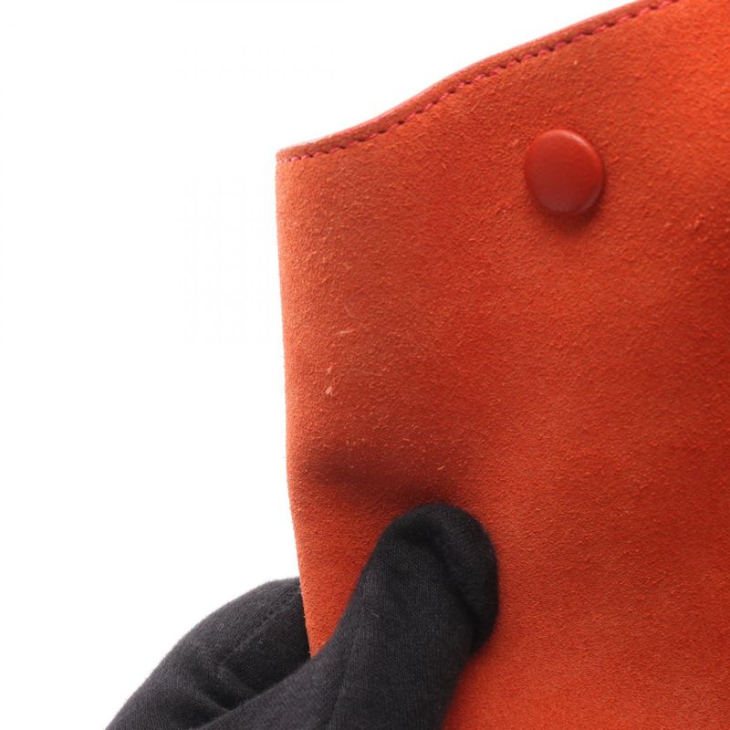 Celine Handbag Trapeze Medium Black Gray Orange Leather Suede Trapeze Medium