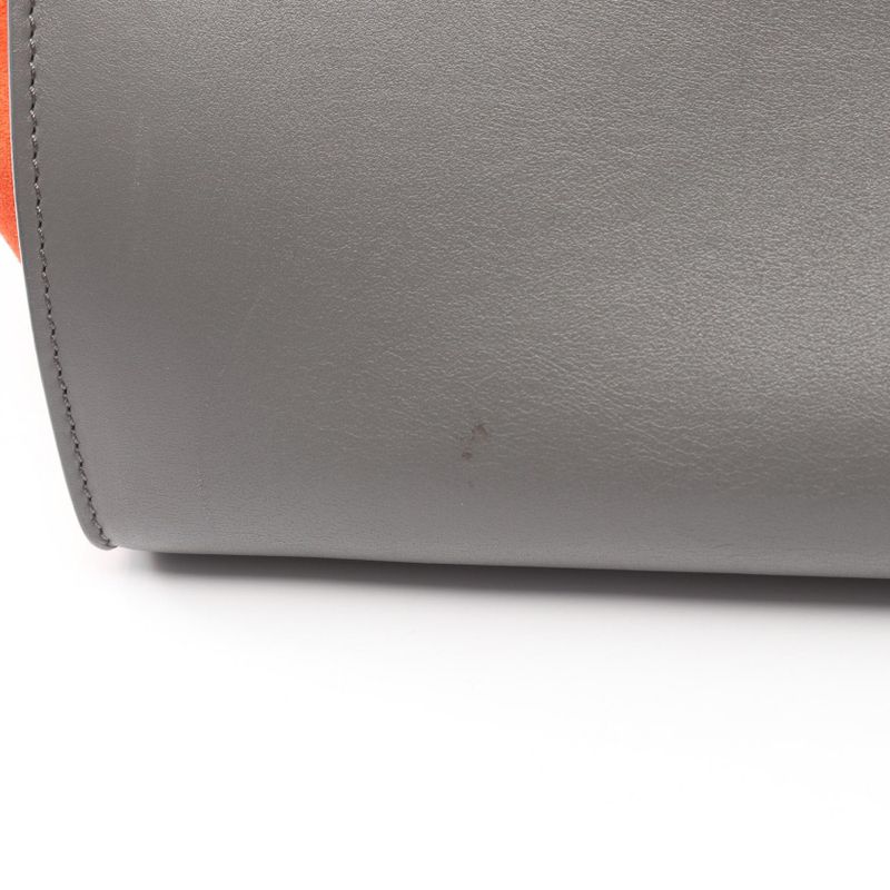 Celine Handbag Trapeze Medium Black Gray Orange Leather Suede Trapeze Medium
