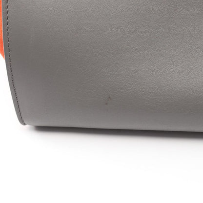 Celine Handbag Trapeze Medium Black Gray Orange Leather Suede Trapeze Medium