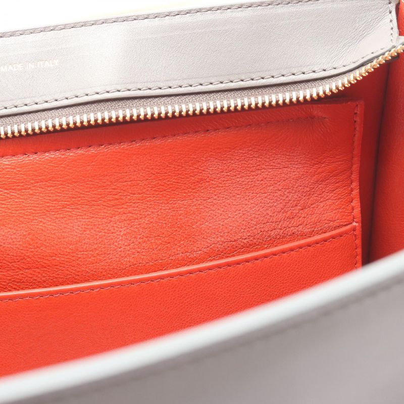 Celine Handbag Trapeze Medium Black Gray Orange Leather Suede Trapeze Medium