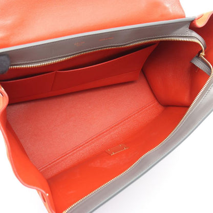 Celine Handbag Trapeze Medium Black Gray Orange Leather Suede Trapeze Medium