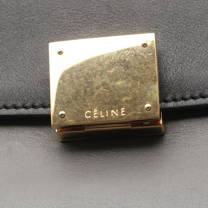 Celine Handbag Trapeze Medium Black Gray Orange Leather Suede Trapeze Medium