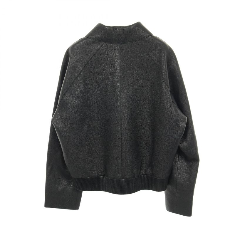 Hermes Blouson Jacket Black Leather Jacket Men's Used A
