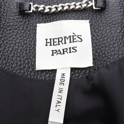 Hermes Blouson Jacket Black Leather Jacket Men's Used A