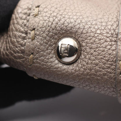 Fendi Handbag Selleria Mini Linda Greige Leather Selleria Mini Linda Women's