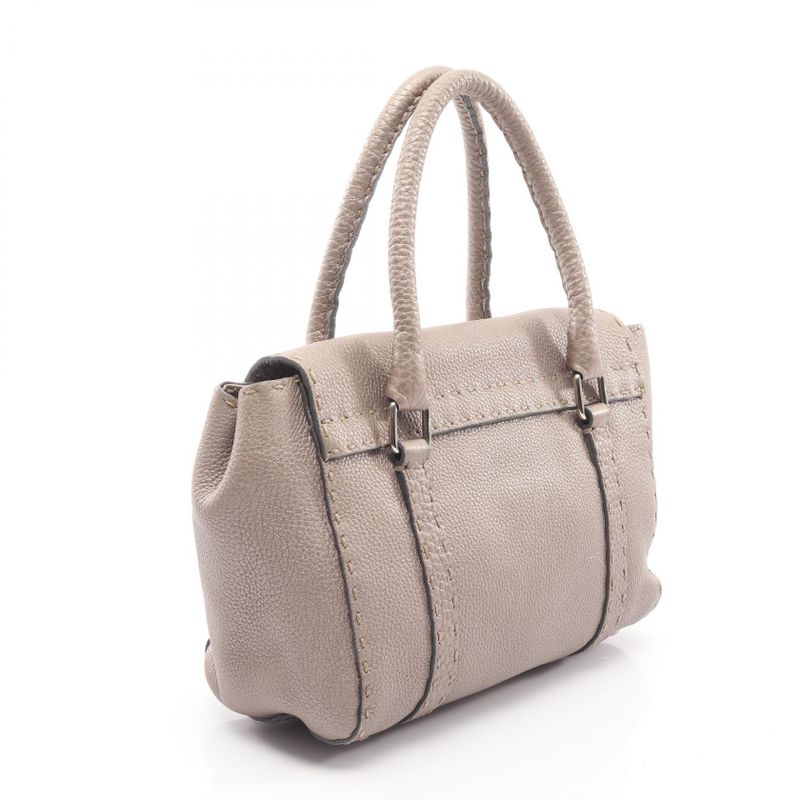 Fendi Handbag Selleria Mini Linda Greige Leather Selleria Mini Linda Women's