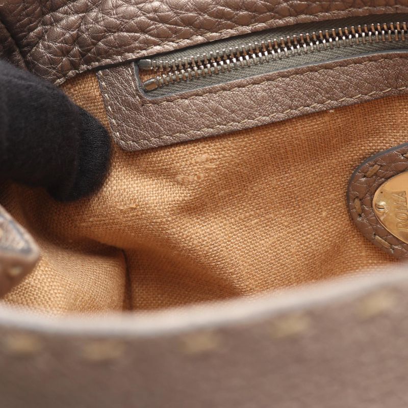 Fendi Handbag Selleria Mini Linda Greige Leather Selleria Mini Linda Women's
