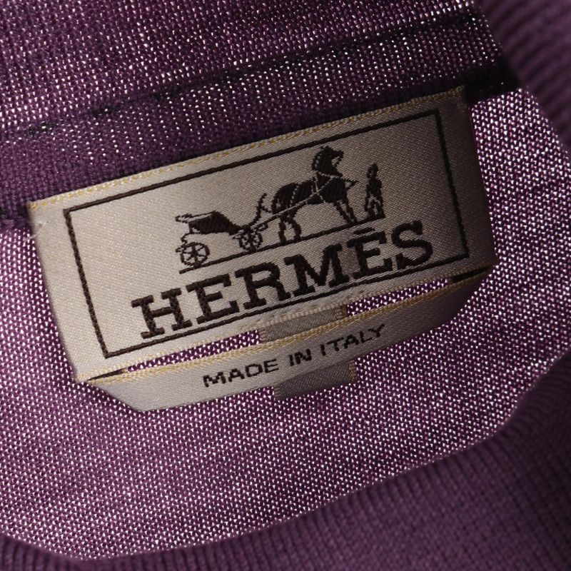 Hermes Knit Purple Wool Turtleneck Men's Used A