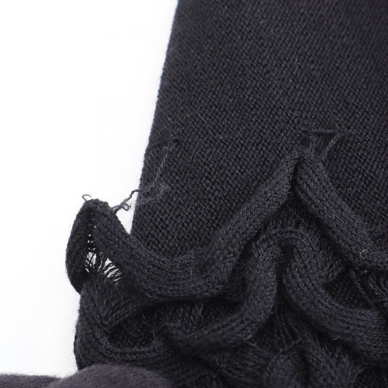 Chanel Skirt Coco Mark Button Knit P41981k03209 Black Wool Knit Skirt Women's