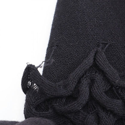 Chanel Skirt Coco Mark Button Knit P41981k03209 Black Wool Knit Skirt Women's