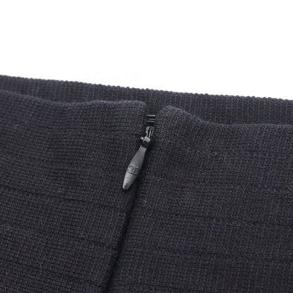 Chanel Skirt Coco Mark Button Knit P41981k03209 Black Wool Knit Skirt Women's