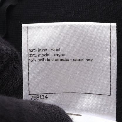 Chanel Skirt Coco Mark Button Knit P41981k03209 Black Wool Knit Skirt Women's