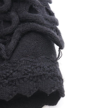 Chanel Skirt Coco Mark Button Knit P41981k03209 Black Wool Knit Skirt Women's