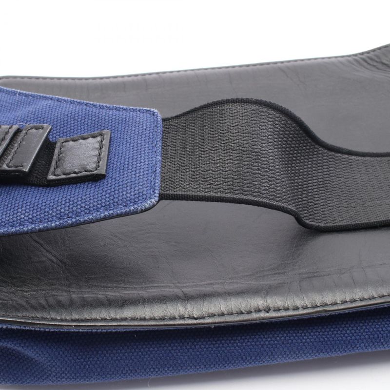 Balenciaga Waist Bag Body Bag Belt Bag 433625 Navy Black Canvas Leather Body
