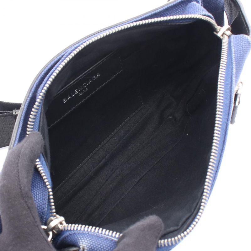 Balenciaga Waist Bag Body Bag Belt Bag 433625 Navy Black Canvas Leather Body
