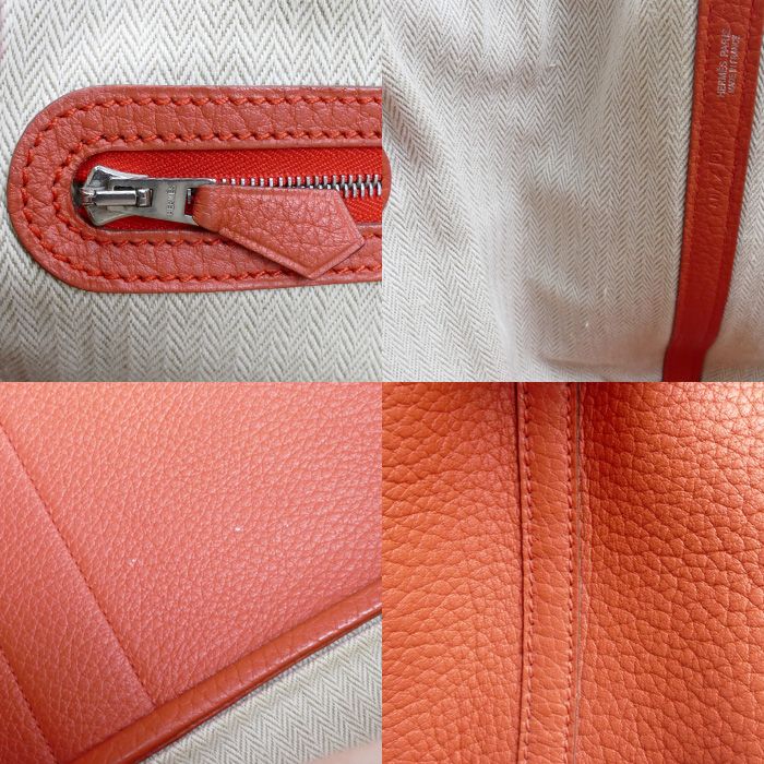 Hermes Garden Party 36 Handbag Rouge Pivoine 064423ck Ladies P Stamp Used