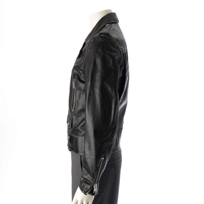 Saint Laurent 16AW L01 Cowhide Distressed Double Riders Jacket Outerwear 397290