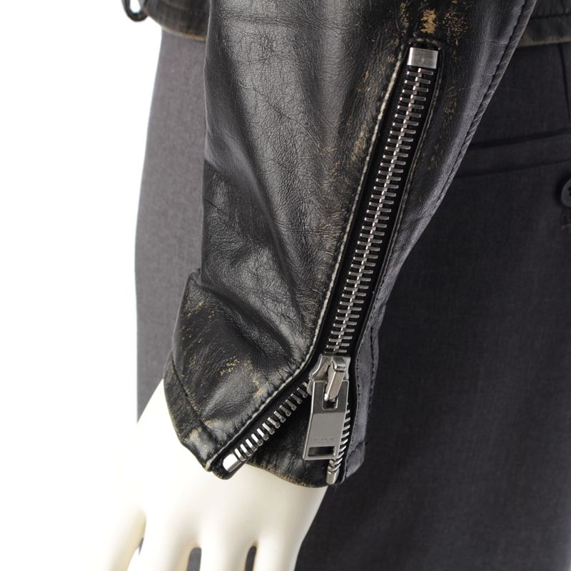 Saint Laurent 16AW L01 Cowhide Distressed Double Riders Jacket Outerwear 397290