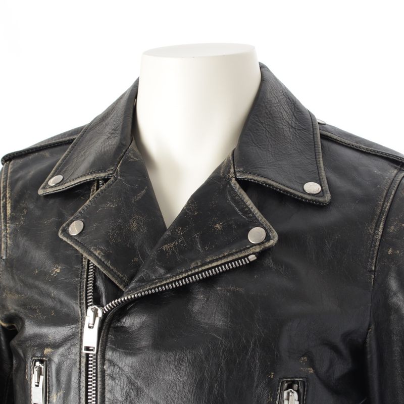 Saint Laurent 16AW L01 Cowhide Distressed Double Riders Jacket Outerwear 397290