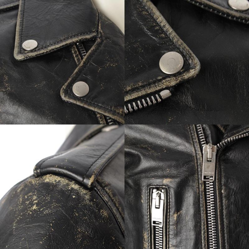 Saint Laurent 16AW L01 Cowhide Distressed Double Riders Jacket Outerwear 397290