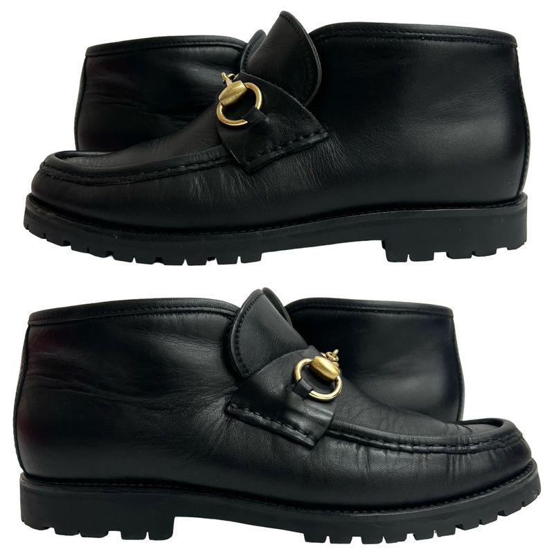 Gucci Horsebit Hardware Leather Genuine Leather Short Boots Shoes 35 1 2 Size