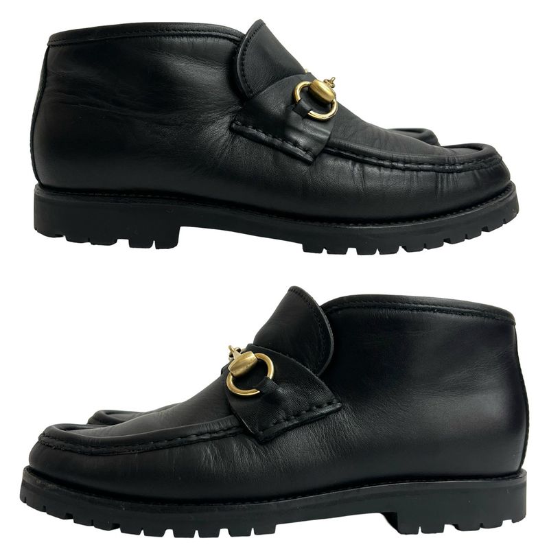 Gucci Horsebit Hardware Leather Genuine Leather Short Boots Shoes 35 1 2 Size