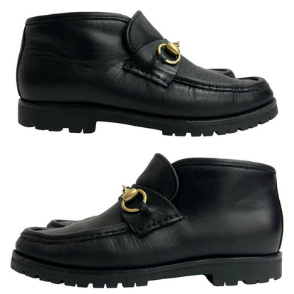 Gucci Horsebit Hardware Leather Genuine Leather Short Boots Shoes 35 1 2 Size