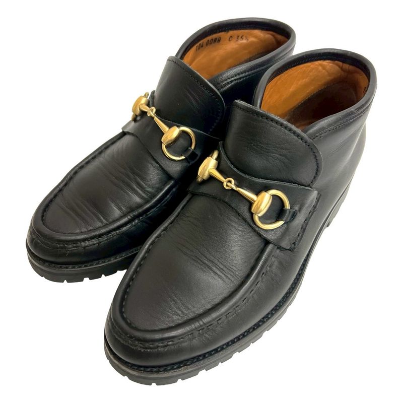 Gucci Horsebit Hardware Leather Genuine Leather Short Boots Shoes 35 1 2 Size