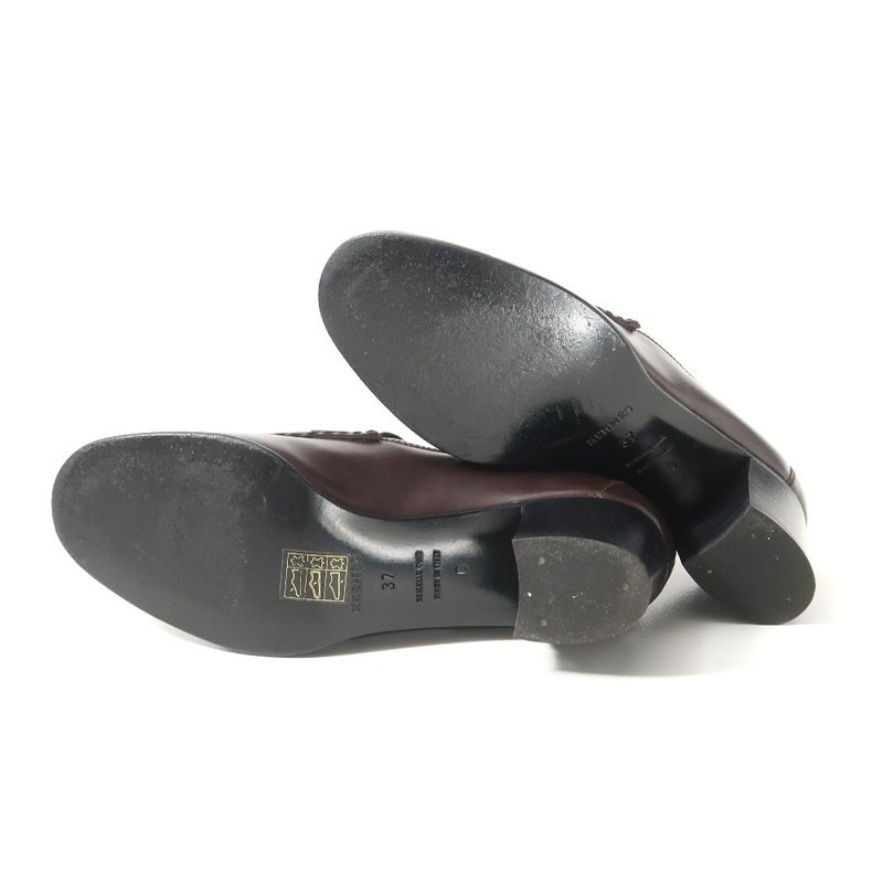 Hermes Constance Loafer 37 Buckle Dark Brown