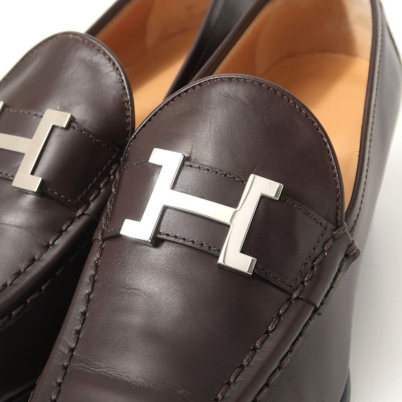 Hermes Constance Loafer 37 Buckle Dark Brown