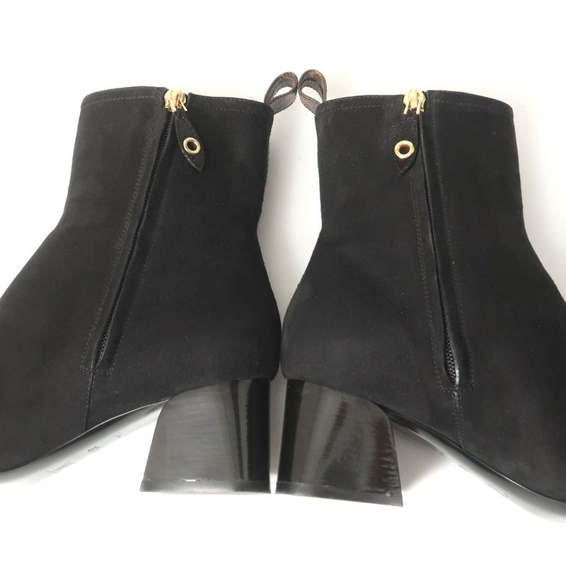 Louis Vuitton Gabi Boots 37.5 Suede Short Shoes Black