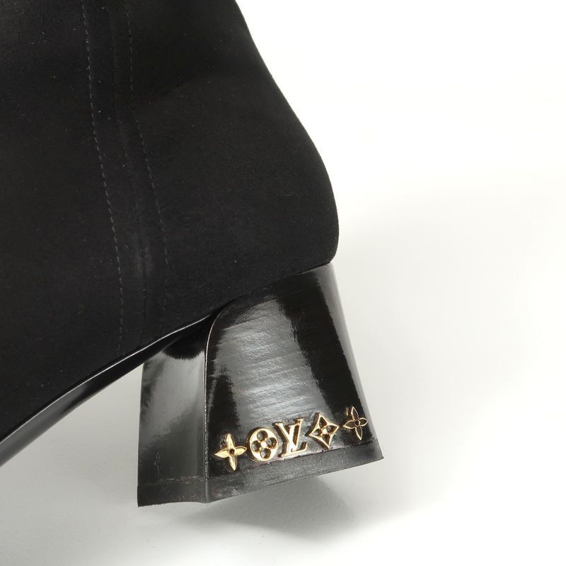 Louis Vuitton Gabi Boots 37.5 Suede Short Shoes Black