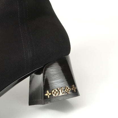 Louis Vuitton Gabi Boots 37.5 Suede Short Shoes Black