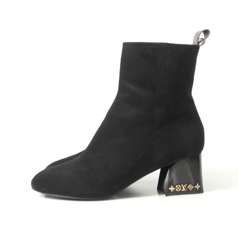 Louis Vuitton Gabi Boots 37.5 Suede Short Shoes Black