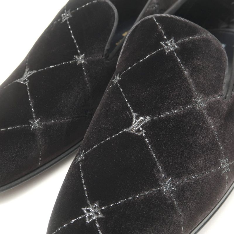 Louis Vuitton Auteuil Loafers 5.5 Velour Slip Ons
