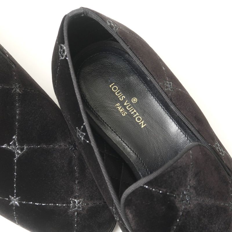 Louis Vuitton Auteuil Loafers 5.5 Velour Slip Ons