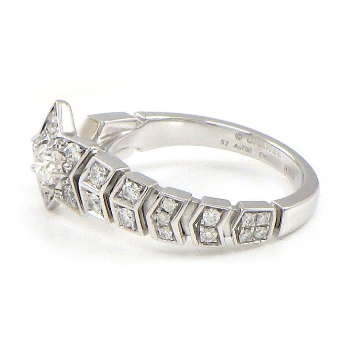 Chanel Ring Comet J11457 Shooting Star Motif Half Circle Pave 27 Points Diamond