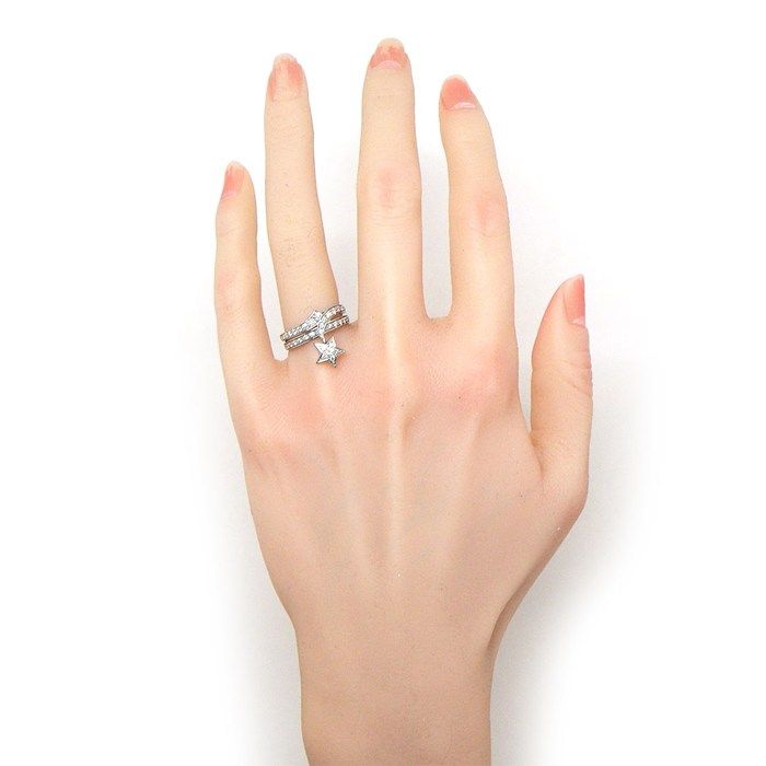 Chanel Ring Comet J10812 Shooting Star Motif Half Circle Pave 39 Points Diamond