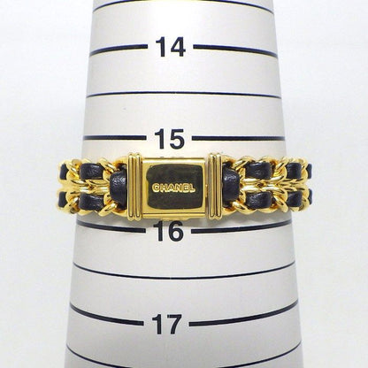 Chanel Watch Premiere L H0001 Octagonal Black Dial Chain Bracelet GP Black Cles