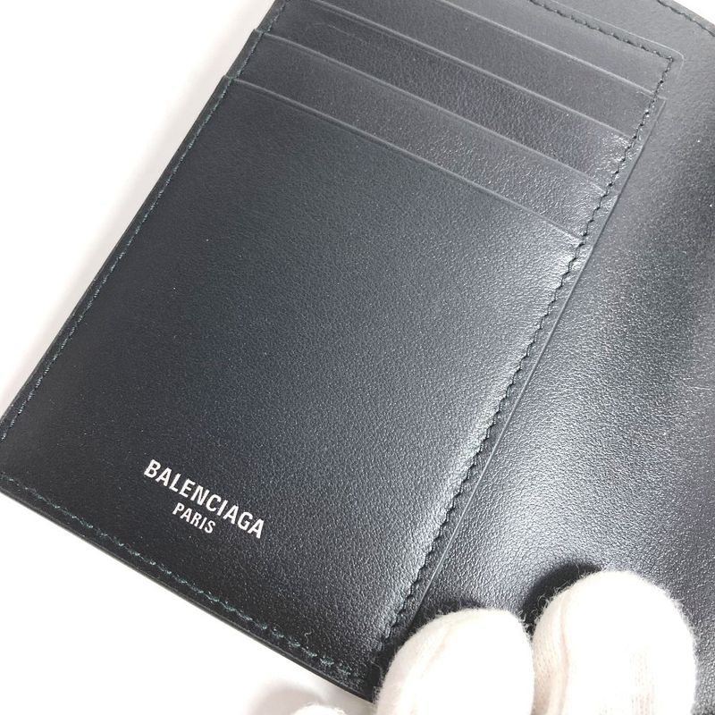 Balenciaga Passport Case Logo 787742 Leather Black