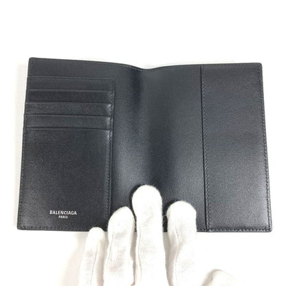 Balenciaga Passport Case Logo 787742 Leather Black