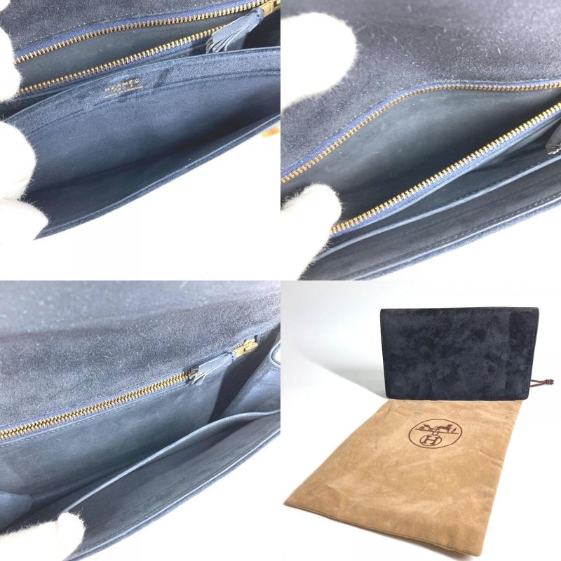 Hermes Second Bag Flap Dobris Navy