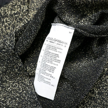 Dolce & Gabbana Knit 38 Lace Short Sleeve Sweater Lame Black